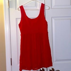Red sleeveless dress